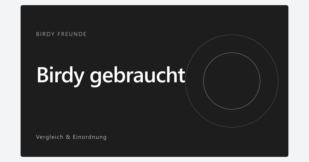 Birdy gebraucht kaufen: Die 12-Punkte-Checkliste vom Kenner
