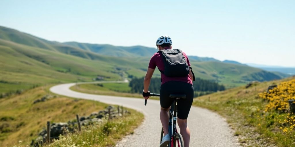 Fahrradfahrer auf einer landschaftlich reizvollen Route in Norwegen.