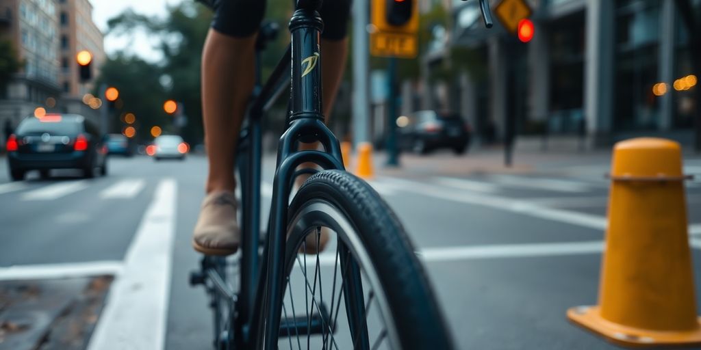 Fahrradfahrer an einer Ampel